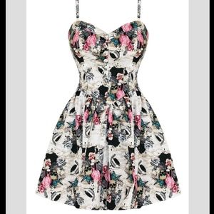 Hell Bunny Floral Butterfly Skull Dress w/Pockets!